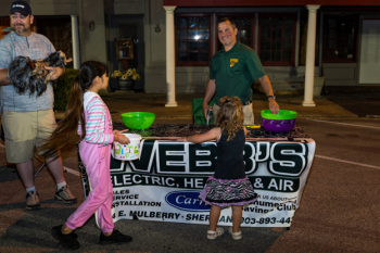 Webb's Electric, Heating & Air loves hosting Bonham events like giving out candy during Halloween